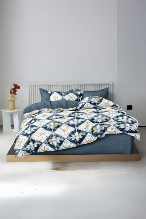 Спален комплект DRAVOLTA 200x220 cm памук - 4 части, Цвят: син, IVET.BG - Твоят онлайн бутик.