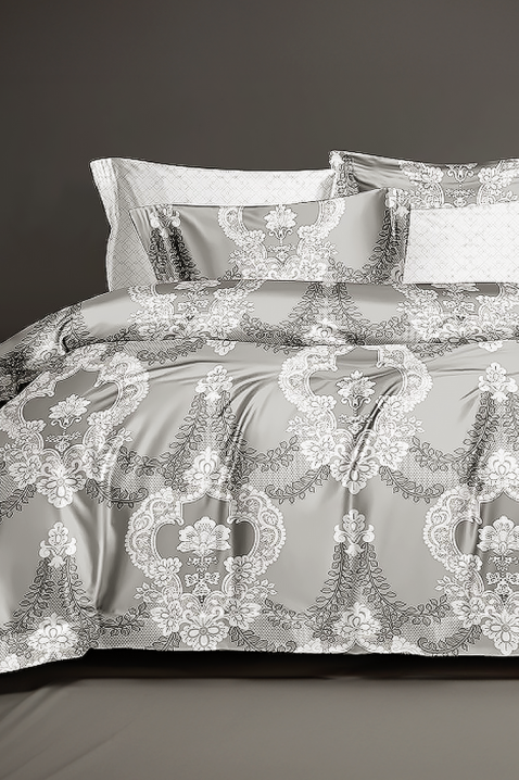 Спален комплект VIOJENA 200x220 cm памук - 4 части, Цвят: сив, IVET.BG - Твоят онлайн бутик.