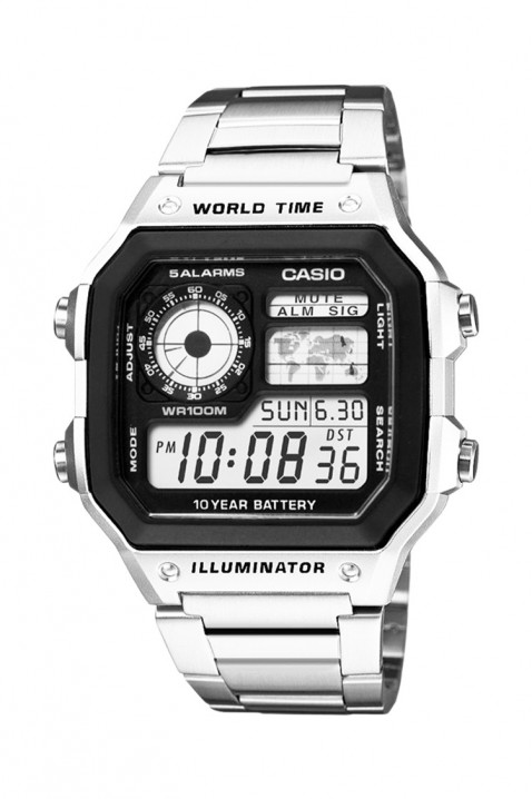 Мъжки часовник CASIO AE-1200WHD-1AVDF, Цвят: сребърен, IVET.BG - Твоят онлайн бутик.