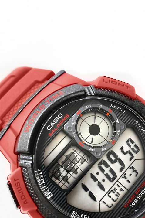 Мъжки часовник CASIO AE-1000W-4AVDF, Цвят: червен, IVET.BG - Твоят онлайн бутик.