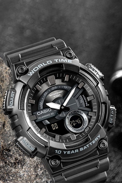 Мъжки часовник CASIO AEQ-110W-1BVDF, Цвят: черен, IVET.BG - Твоят онлайн бутик.