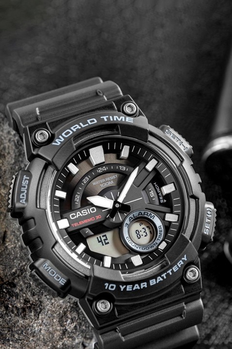 Мъжки часовник CASIO AEQ-110W-1AVDF, Цвят: черен, IVET.BG - Твоят онлайн бутик.