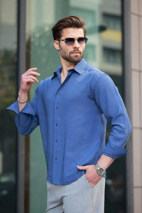 Мъжка риза MAGREDO BLUE, Цвят: син, IVET.BG - Твоят онлайн бутик.