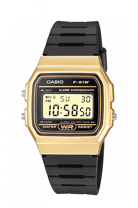 Часовник CASIO F-91WM-9ADF, Цвят: черно със златно, IVET.BG - Твоят онлайн бутик.