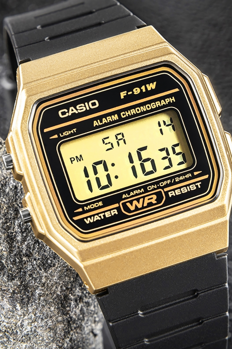 Часовник CASIO F-91WM-9ADF, Цвят: черно със златно, IVET.BG - Твоят онлайн бутик.
