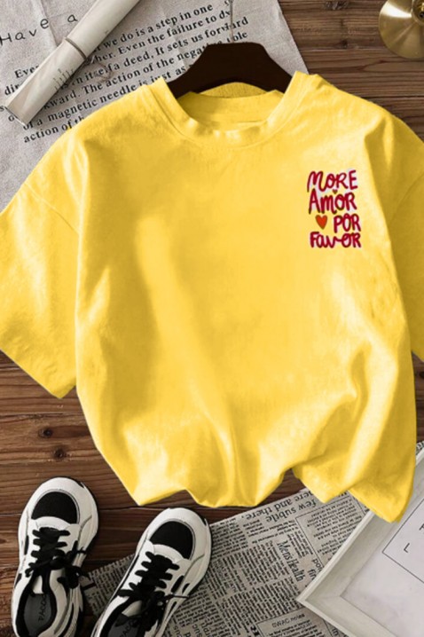 Тениска AMORE YELLOW, Цвят: жълт, IVET.BG - Твоят онлайн бутик.