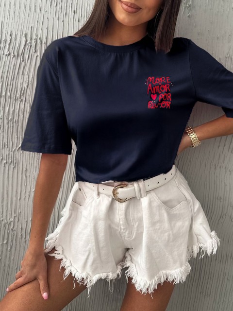 Тениска AMORE NAVY, Цвят: тъмносин, IVET.BG - Твоят онлайн бутик.
