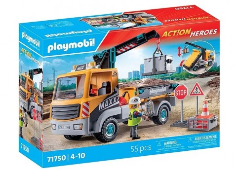 Комплект с фигурки Action Heroes 71750 Строителен камион с кранIVET.BG - Твоят онлайн бутик.