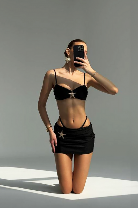 Плажен комплект BRILIANZATA BLACK, Цвят: черен, IVET.BG - Твоят онлайн бутик.