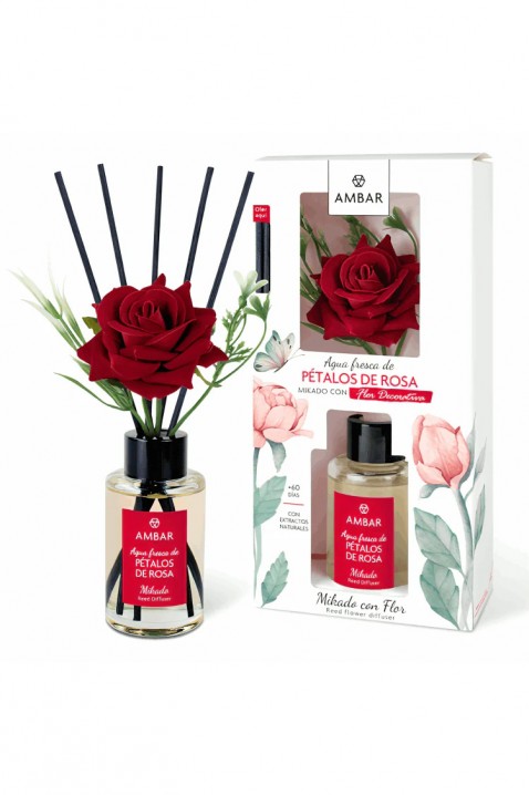 Ароматни пръчици с цвете AMBAR ROSA 75 ml, Цвят: червен, IVET.BG - Твоят онлайн бутик.