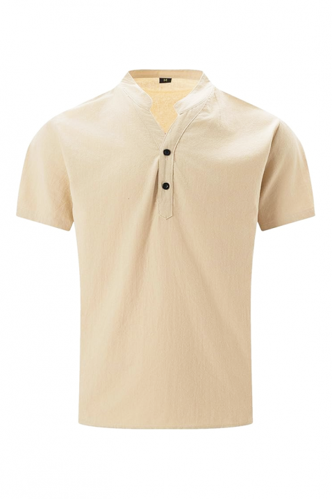 Мъжка тениска LEZERXO BEIGE, Цвят: беж, IVET.BG - Твоят онлайн бутик.
