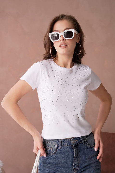 Тениска RAVIKA WHITE, Цвят: бял, IVET.BG - Твоят онлайн бутик.
