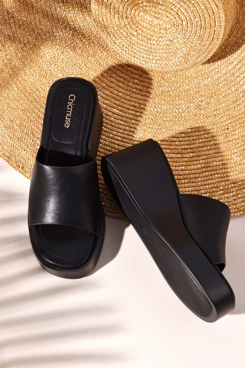 Дамски чехли BROHELMA BLACK, Цвят: черен, IVET.BG - Твоят онлайн бутик.
