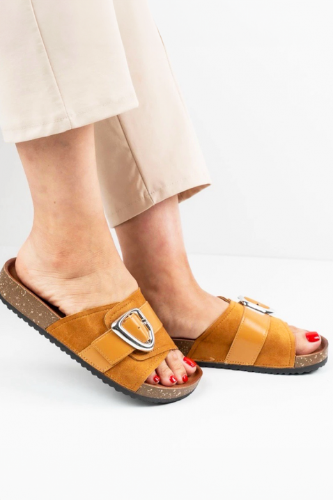 Дамски чехли FELITTA CAMEL, Цвят: светлокафяв, IVET.BG - Твоят онлайн бутик.