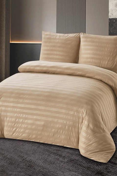 Спален комплект KRONESA BEIGE 200x220 cm памук - 3 части, Цвят: беж, IVET.BG - Твоят онлайн бутик.