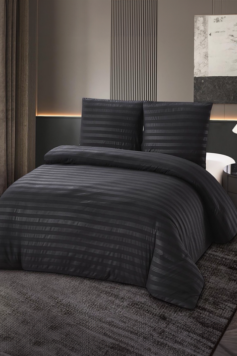 Спален комплект KRONESA BLACK 200x220 cm памук - 3 части, Цвят: черен, IVET.BG - Твоят онлайн бутик.