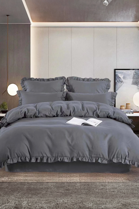 Спален комплект CANVELA GREY 200x220 cm памук - 4 части, Цвят: сив, IVET.BG - Твоят онлайн бутик.