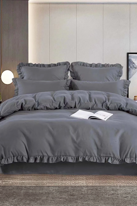 Спален комплект CANVELA GREY 200x220 cm памук - 4 части, Цвят: сив, IVET.BG - Твоят онлайн бутик.