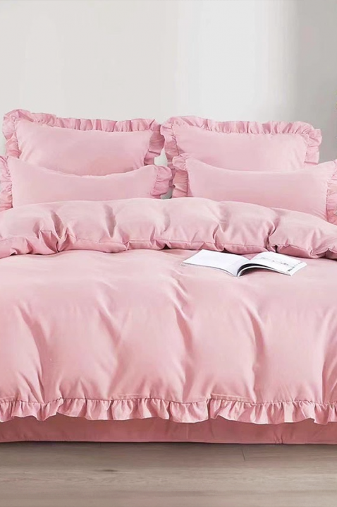 Спален комплект CANVELA PINK 200x220 cm памук - 4 части, Цвят: розов, IVET.BG - Твоят онлайн бутик.