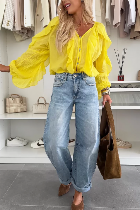 Дамска блуза VEONINA YELLOW, Цвят: жълт, IVET.BG - Твоят онлайн бутик.