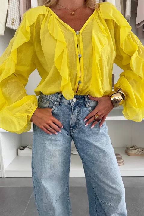 Дамска блуза VEONINA YELLOW, Цвят: жълт, IVET.BG - Твоят онлайн бутик.