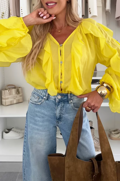Дамска блуза VEONINA YELLOW, Цвят: жълт, IVET.BG - Твоят онлайн бутик.