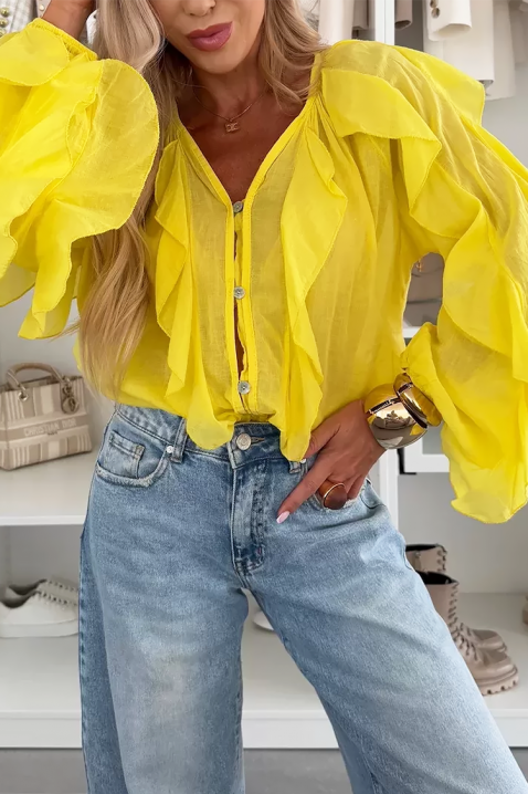 Дамска блуза VEONINA YELLOW, Цвят: жълт, IVET.BG - Твоят онлайн бутик.