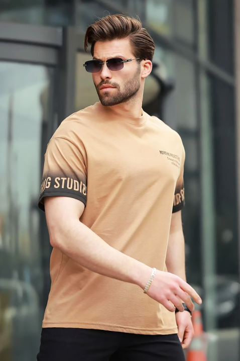 Мъжка тениска SHELVO BEIGE, Цвят: беж, IVET.BG - Твоят онлайн бутик.
