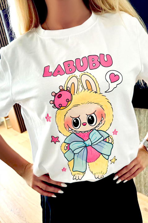 Тениска LABUBU RIBBON, Цвят: бял, IVET.BG - Твоят онлайн бутик.