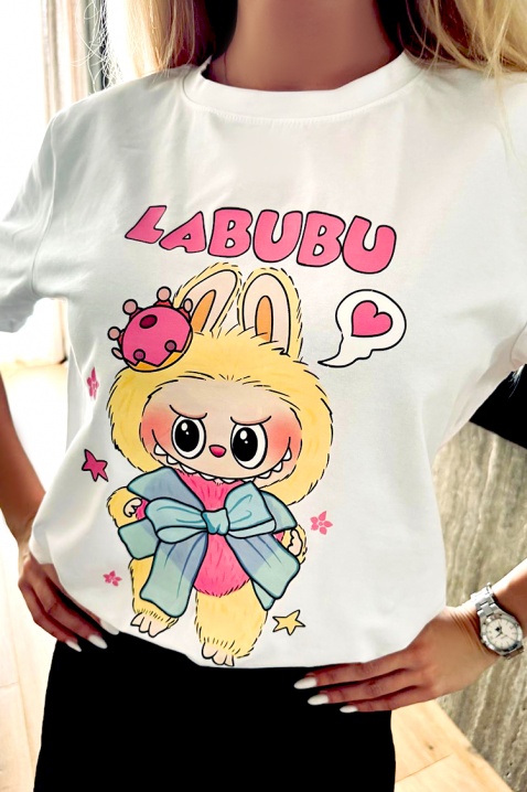 Тениска LABUBU RIBBON, Цвят: бял, IVET.BG - Твоят онлайн бутик.