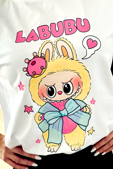 Тениска LABUBU RIBBON, Цвят: бял, IVET.BG - Твоят онлайн бутик.