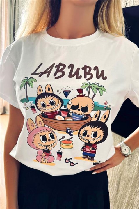 Тениска LABUBU FRIENDS, Цвят: бял, IVET.BG - Твоят онлайн бутик.
