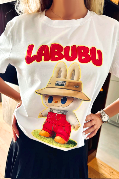 Тениска LABUBU GARDEN, Цвят: бял, IVET.BG - Твоят онлайн бутик.