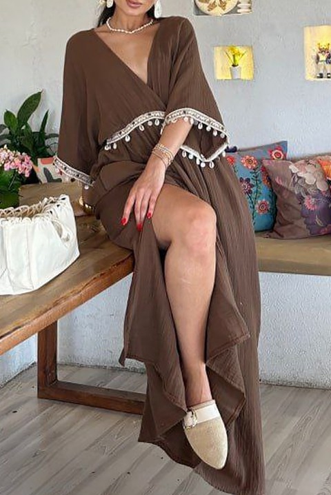 Рокля ENLISHIRVA BROWN, Цвят: кафяв, IVET.BG - Твоят онлайн бутик.