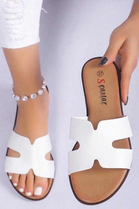 Дамски чехли HERMESINA WHITE, Цвят: бял, IVET.BG - Твоят онлайн бутик.