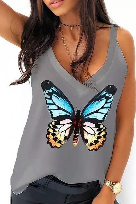 Топ BUTTERFLANA GREY, Цвят: сив, IVET.BG - Твоят онлайн бутик.