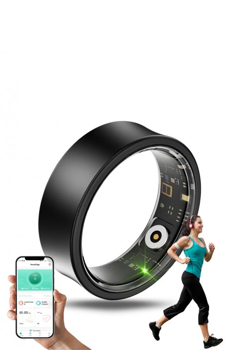 Смарт пръстен за проследяване на сън и фитнес EOLSY - 18.9 mm, Цвят: черен, IVET.BG - Твоят онлайн бутик.