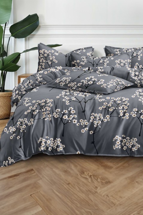 Спален комплект BLIFERA 200x220 cm памук - 4 части, Цвят: графит, IVET.BG - Твоят онлайн бутик.