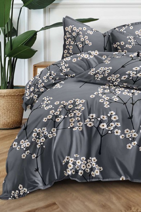 Спален комплект BLIFERA 200x220 cm памук - 4 части, Цвят: графит, IVET.BG - Твоят онлайн бутик.