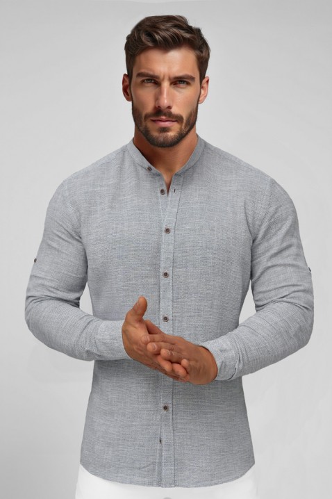 Мъжка риза MELKANTO GREY, Цвят: сив, IVET.BG - Твоят онлайн бутик.