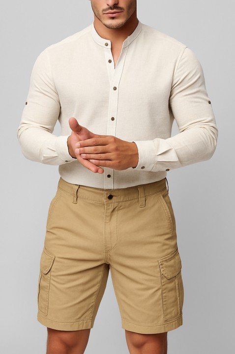 Мъжки къси панталони ROLJO BEIGE, Цвят: беж, IVET.BG - Твоят онлайн бутик.