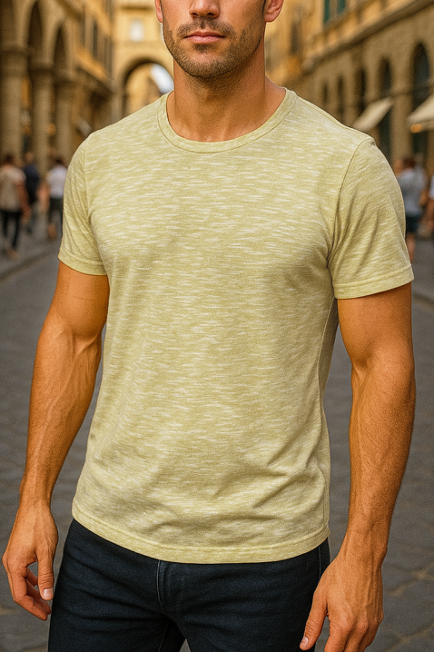Мъжка тениска MORUZO BEIGE, Цвят: беж, IVET.BG - Твоят онлайн бутик.