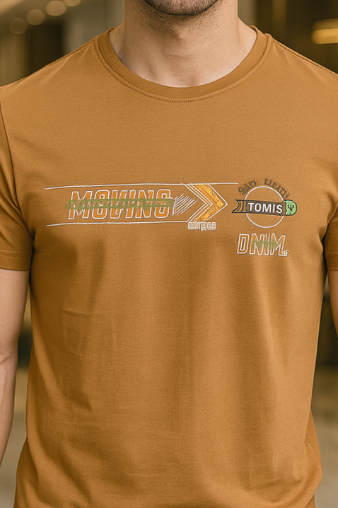Мъжка тениска MINTOS, Цвят: светлокафяв, IVET.BG - Твоят онлайн бутик.
