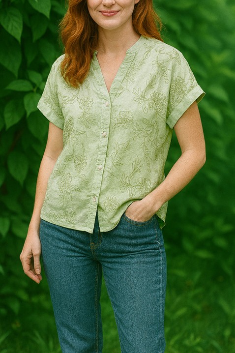 Дамска риза GLORISIA GREEN, Цвят: зелен, IVET.BG - Твоят онлайн бутик.
