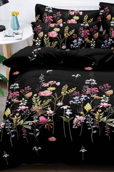 Спален комплект MOFREVA 200x220 cm памук - 4 части, Цвят: черен, IVET.BG - Твоят онлайн бутик.