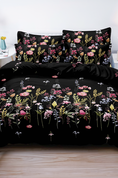 Спален комплект MOFREVA 200x220 cm памук - 4 части, Цвят: черен, IVET.BG - Твоят онлайн бутик.