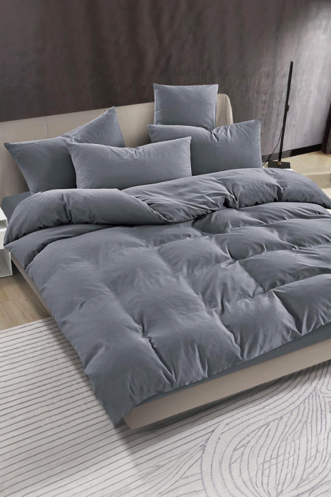 Спален комплект SOLPESA GREY 200x220 cm памук - 3 части, Цвят: сив, IVET.BG - Твоят онлайн бутик.
