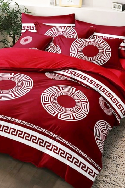 Спален комплект PLOHERA RED 200x220 cm памук - 4 части, Цвят: червен, IVET.BG - Твоят онлайн бутик.