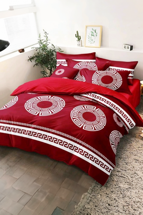 Спален комплект PLOHERA RED 200x220 cm памук - 4 части, Цвят: червен, IVET.BG - Твоят онлайн бутик.