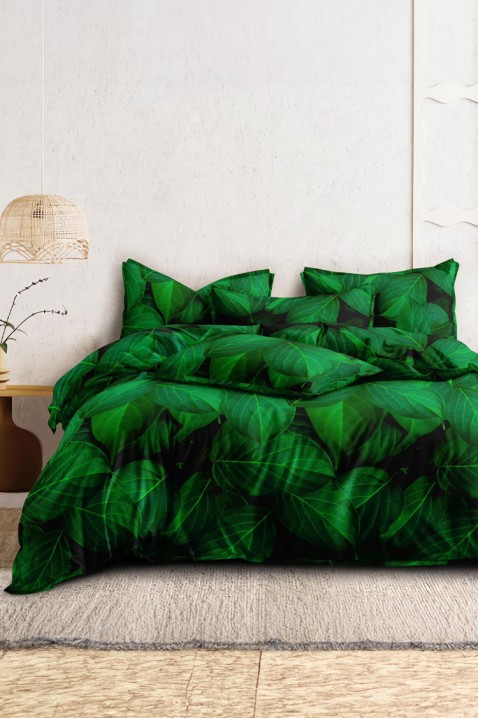 Спален комплект TIOPELGA 200x220 cm памук - 4 части, Цвят: зелен, IVET.BG - Твоят онлайн бутик.